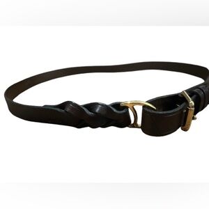 Ralph Lauren Women’s Brown Leather Belt with Gold Accents Size 41”